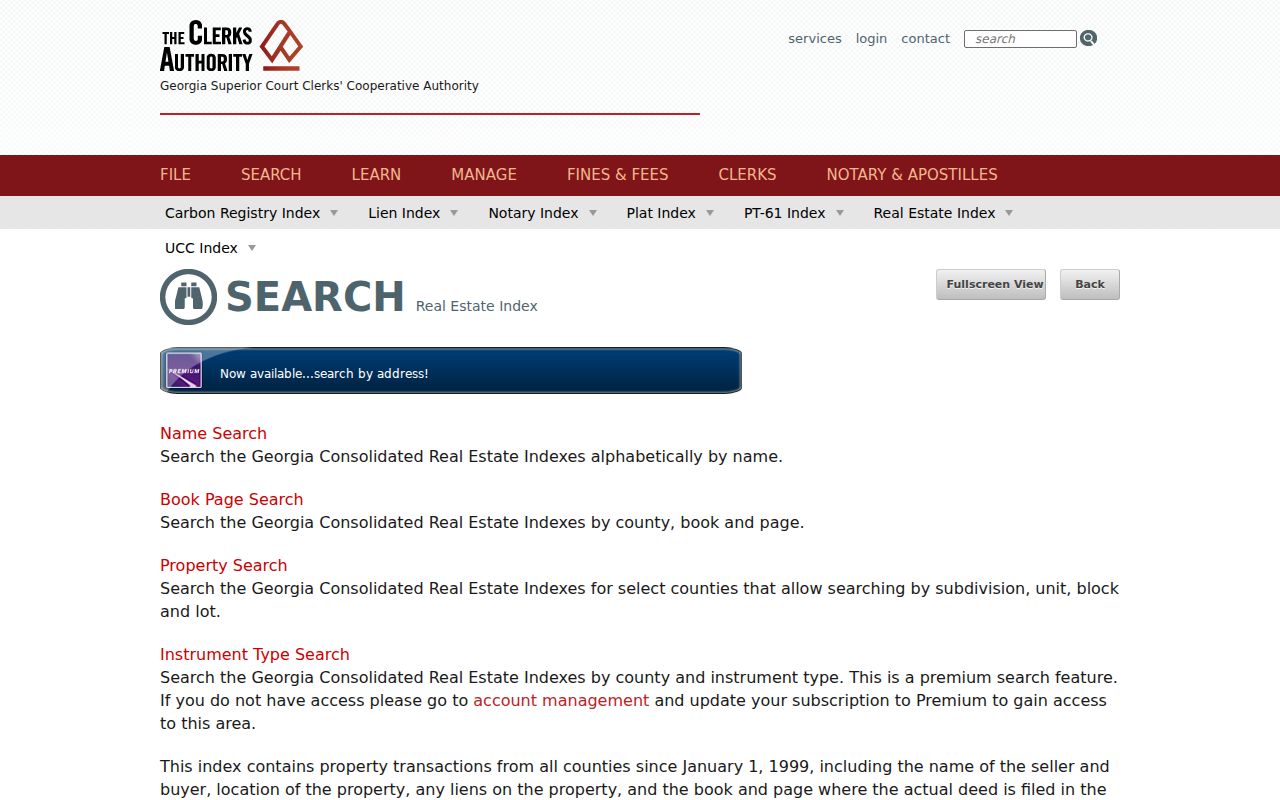 GSCCCA deed index used to search Milton public records