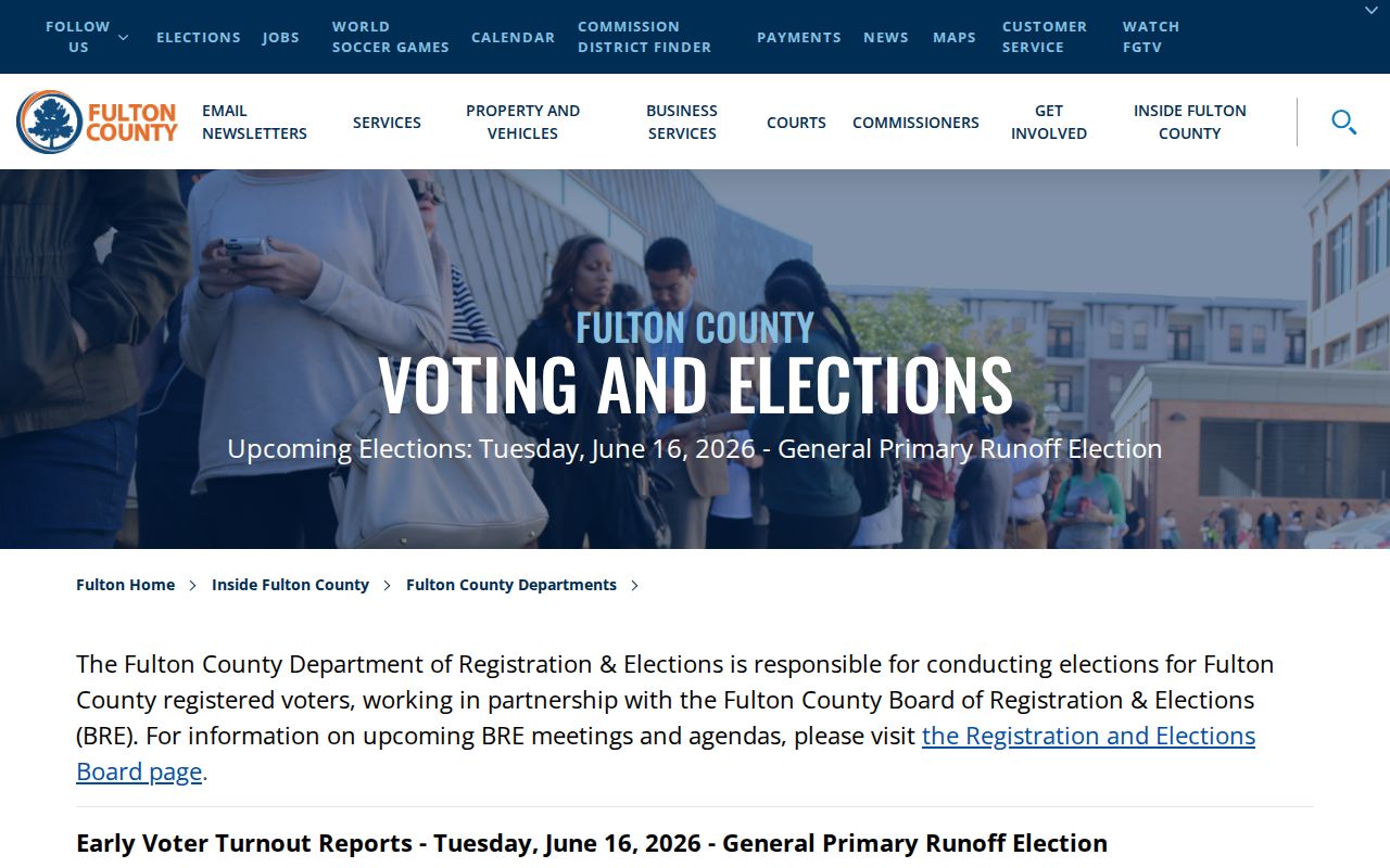 Fulton County elections office for Milton voter registration records