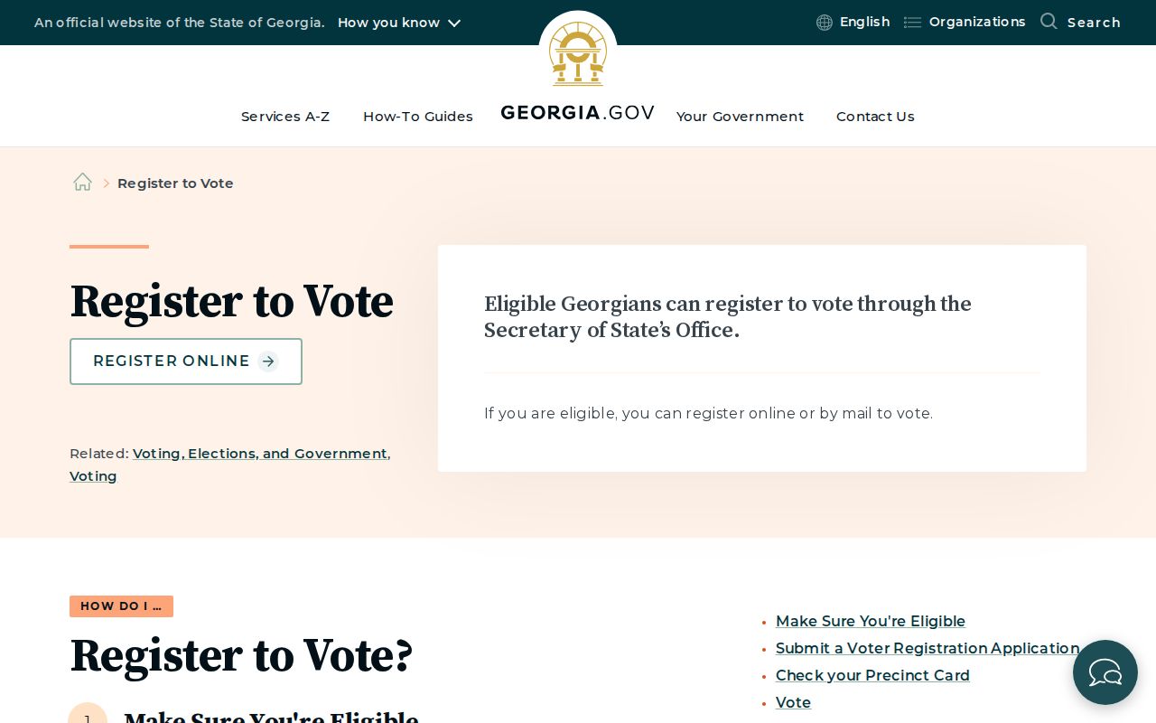 Georgia registration guidance for Milton voter registration records